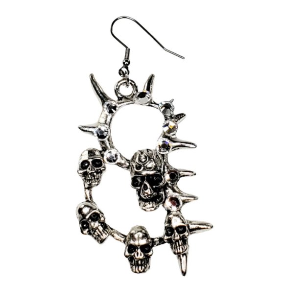 Skull with Multi Skulls Dangle Earring with Swarovski Crystals. New!!! - Picture 5 of 6